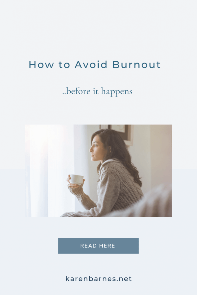 Woman drinking coffee thinking about ways to avoid burnout