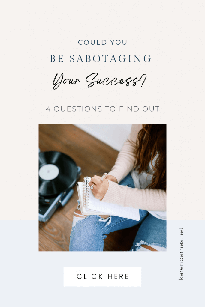 Woman writing answers to 4 questions to reveal why she is sabotaging her success.